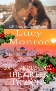 2017 Christmas Coda Book Cover: picture of couple kissing and Santorini